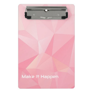 Cute Pastel Rose Motivational School Office Mini Clipboard