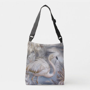 Cute Pastel Safari Wild Whimsical Animals Flamingo Crossbody Bag