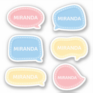 Cute Pastel Speech Bubble with Custom Name