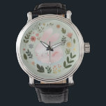 Cute Pastel Spring Bunny Floral Wreath Nursery Art Watch<br><div class="desc">Bring a touch of sweet, whimsical nature to your space with this adorable spring bunny design. The artwork features a soft, pastel pink sleeping rabbit surrounded by a beautiful botanical wreath of blooming spring flowers and leaves. This charming watercolor-style illustration is perfect for customizing Easter gifts, baby shower invitations, nursery...</div>