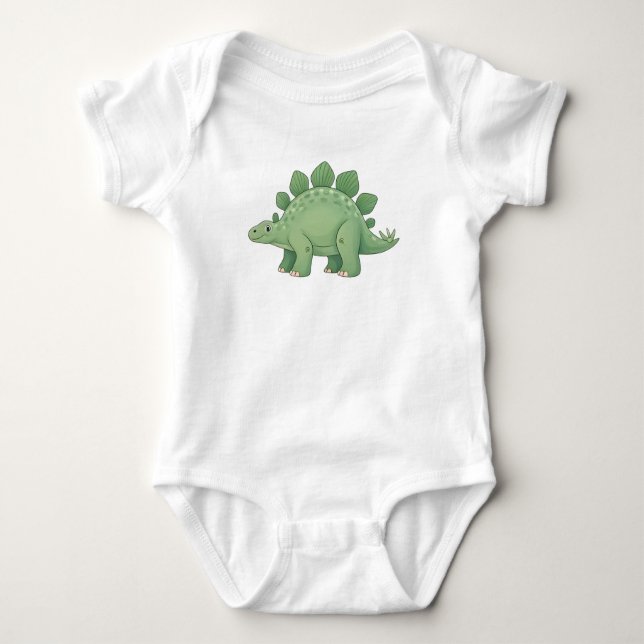 Cute pastel Stegosaurus collection Baby Bodysuit (Front)