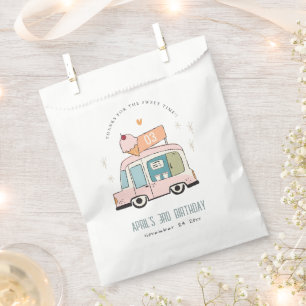 Cute Pastel Sweet Time Ice Cream Truck Birthday Favour Bag