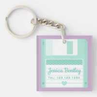 Cute Pastel Teal Retro Floppy Disc Custom
