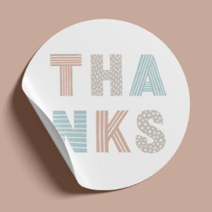 Cute pastel thanks. Kids birthday / Baby Shower Classic Round Sticker