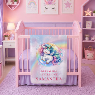 Cute Pastel Unicorn Magical Day Baby Blanket Gift