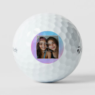 Cute Pastel Vaporwave Stripe Photo Border Golf Balls