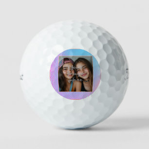 Cute Pastel Vaporwave Stripe Photo Border Golf Balls