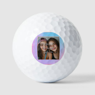 Cute Pastel Vaporwave Stripe Photo Border Golf Balls
