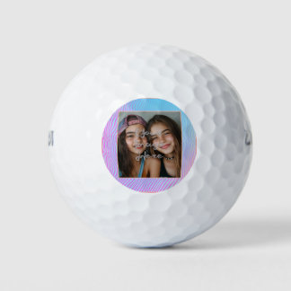 Cute Pastel Vaporwave Stripe Photo Border Golf Balls