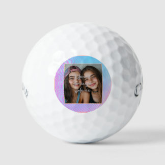 Cute Pastel Vaporwave Stripe Photo Border Golf Balls