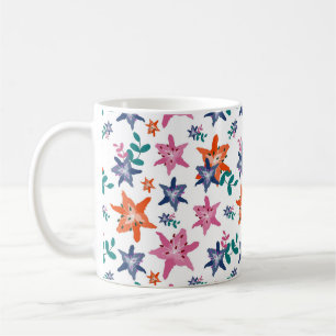 Cute Pastel Water Colour Flowers Coffee Mug