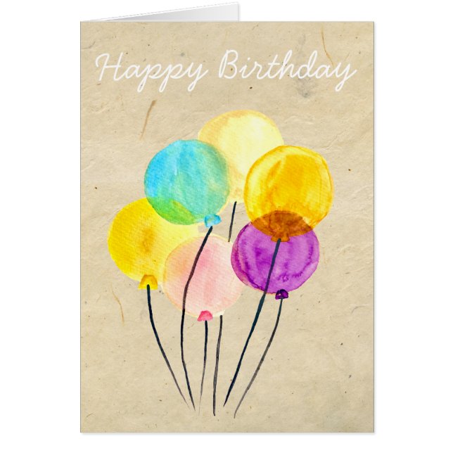 Cute pastel watercolor balloons (Front)