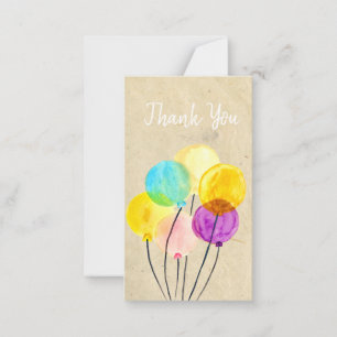 Cute pastel watercolor balloons card