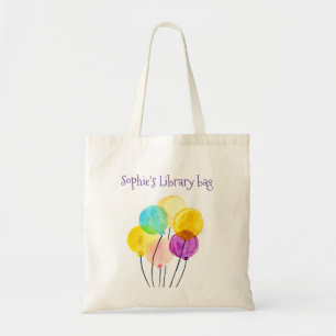 Cute pastel watercolor balloons tote bag