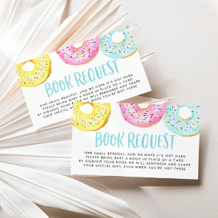 Cute Pastel Watercolor Doughnuts Book Request Enclosure Card
