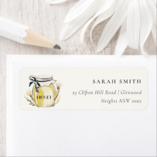 Cute Pastel Watercolor Honey Jar Address Return Address Label