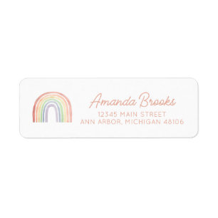 Cute Pastel Watercolor Rainbow Return Address Return Address Label