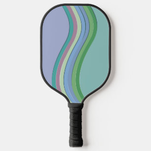 Cute Pastel Wavy Lines Moving Forward Pickleball Paddle