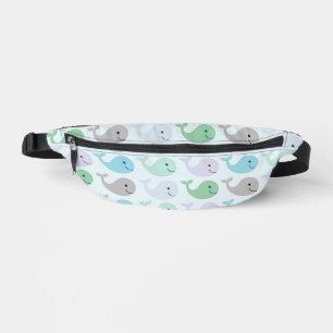 Cute Pastel Whale Pattern Bum Bags