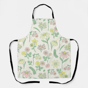 Cute Pastel Wildflower Pattern  Apron
