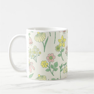 Cute Pastel Wildflower Pattern  Coffee Mug