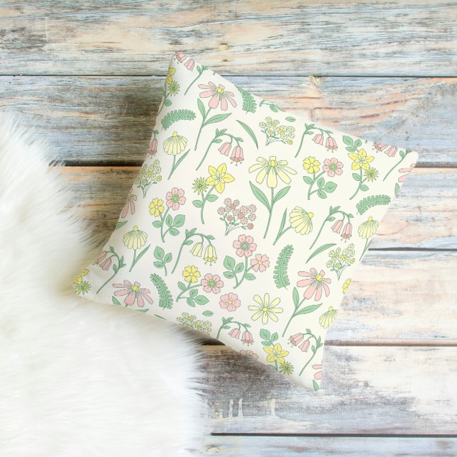 Cute Pastel Wildflower Pattern  Cushion (Creator Uploaded)