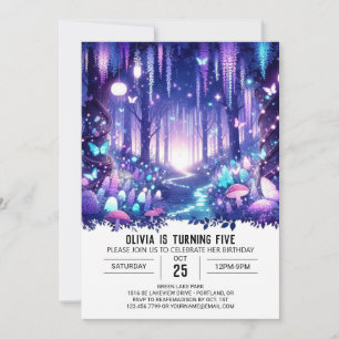 Cute Pastel Woodland Digital Birthday Invitation