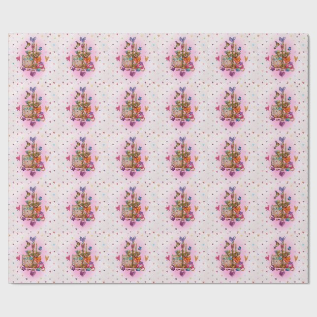 Cute Pastel Wrapping Paper (Flat)
