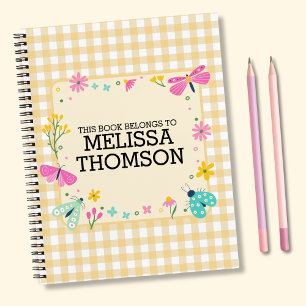 Cute Pastel Yellow Summer Floral Daily Journal 