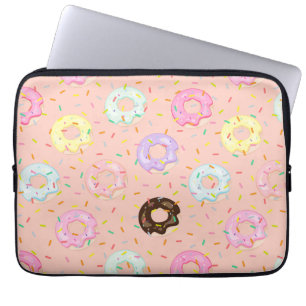 Cute pastry bakery pastel Sprinkles Doughnuts patt Laptop Sleeve