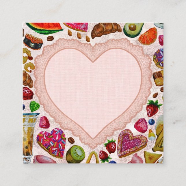 Cute Pastry Confections Sweets Enclosure Card (Front)