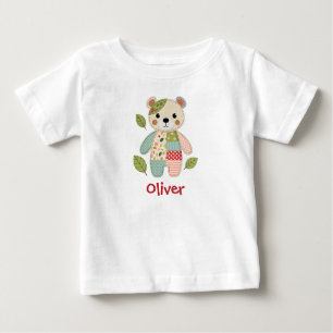 Cute Patchwork Bear Baby T-Shirt