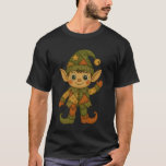 Cute Patchwork Christmas Elf Folk Art Vintage T-Shirt<br><div class="desc">Cute Patchwork Christmas Elf Folk Art Vintage</div>