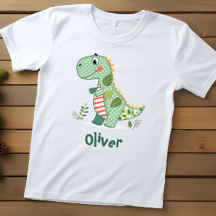 Cute Patchwork Dinosaur Baby T-Shirt