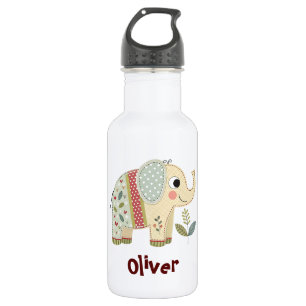 Cute Patchwork Elephant 532 Ml Water Bottle
