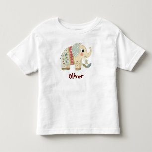 Cute Patchwork Elephant Toddler T-Shirt