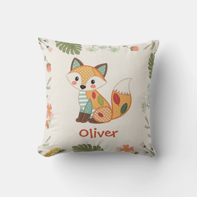 Cute Patchwork Fox Cushion (Front)