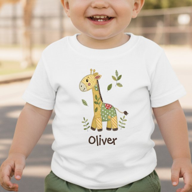 Cute Patchwork Giraffe Baby T-Shirt (Creator Uploaded)