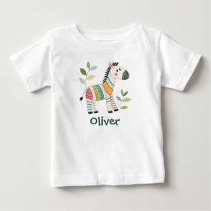 Cute Patchwork Zebra Baby T-Shirt