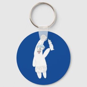 Cute Patrick Ice Cream Cone - Kids Pencil Drawing Key Ring