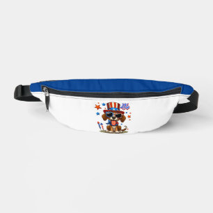 Cute, patriotic 4th of July dog/puppy Bum Bags
