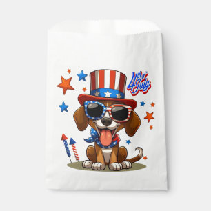 Cute, patriotic 4th of  July dog/puppy Favour Bag