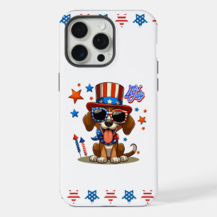 Cute, patriotic 4th of  July dog/puppy iPhone 15 Pro Max Case