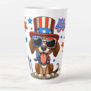 Cute, patriotic 4th of July dog/puppy Latte Mug