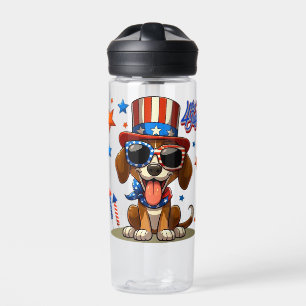 Cute, patriotic 4th of July dog/puppy Water Bottle