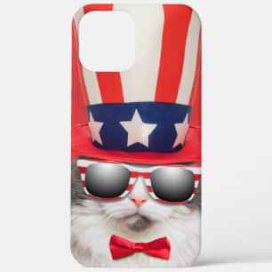 Cute Patriotic American Cat iPhone 12 Pro Max Case