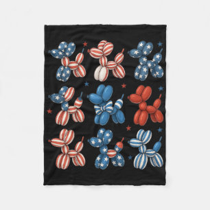Cute Patriotic Balloon Dog 4th Of July American Fl Fleece Blanket