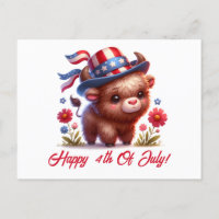 Cute Patriotic Buffalo Forth Of July