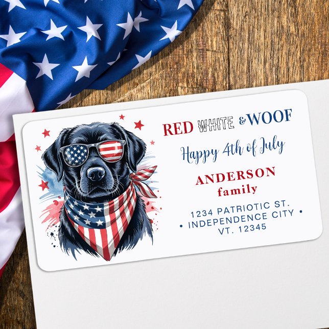 Cute Patriotic Dog 4th Of July Return Address Label (Creator Uploaded)