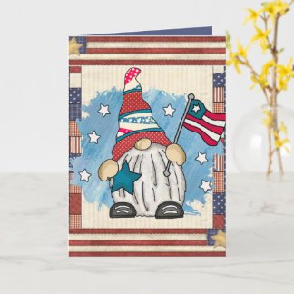 cute Patriotic gnome add text Card